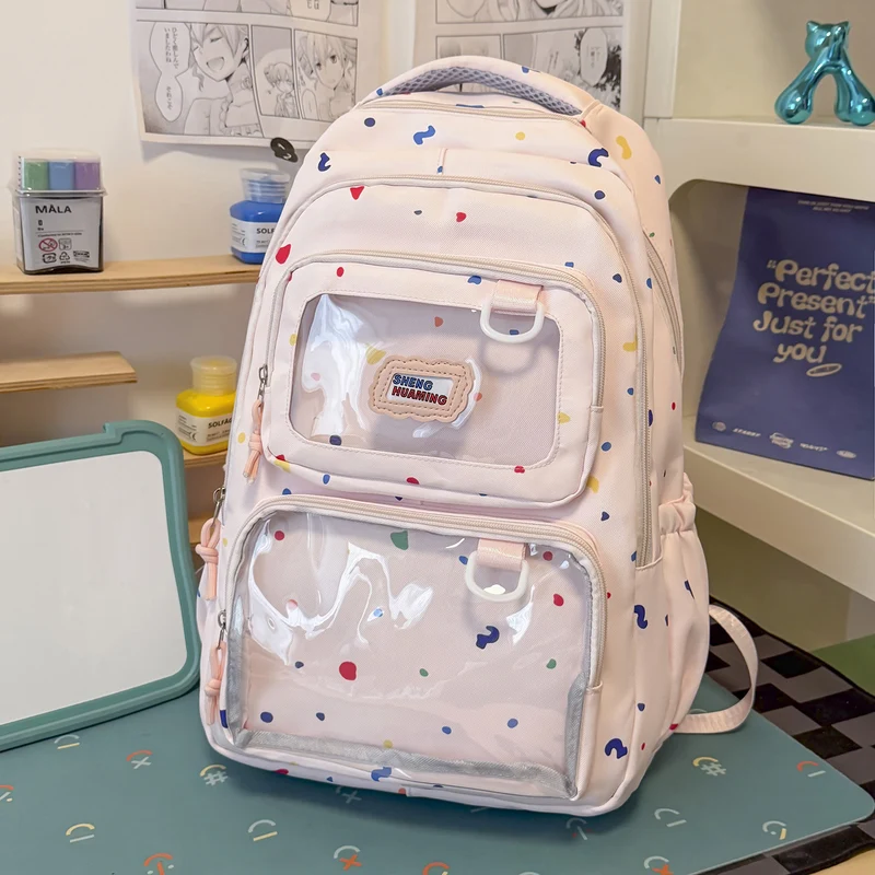 Lustiger gemusterter Schulrucksack