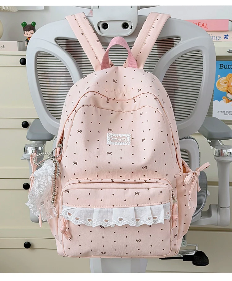 Charmanter Designer-Schulrucksack mit Tupfen