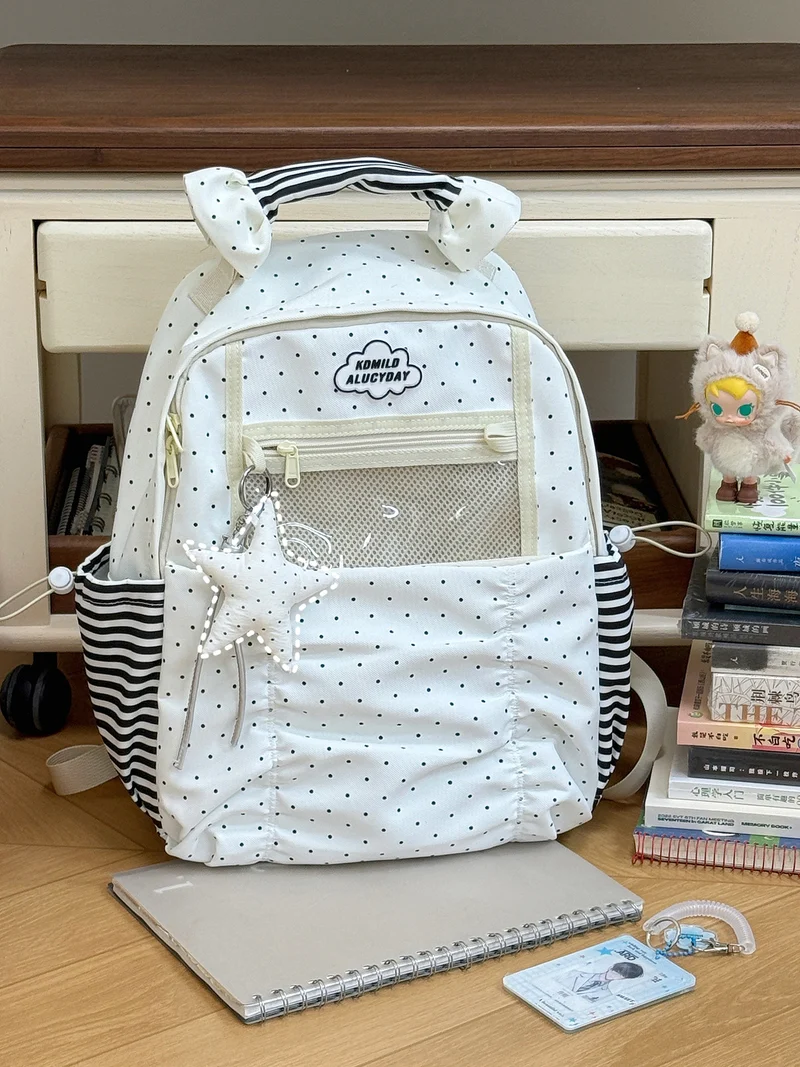 Lustiger und stylischer Schulrucksack mit Polka Dots
