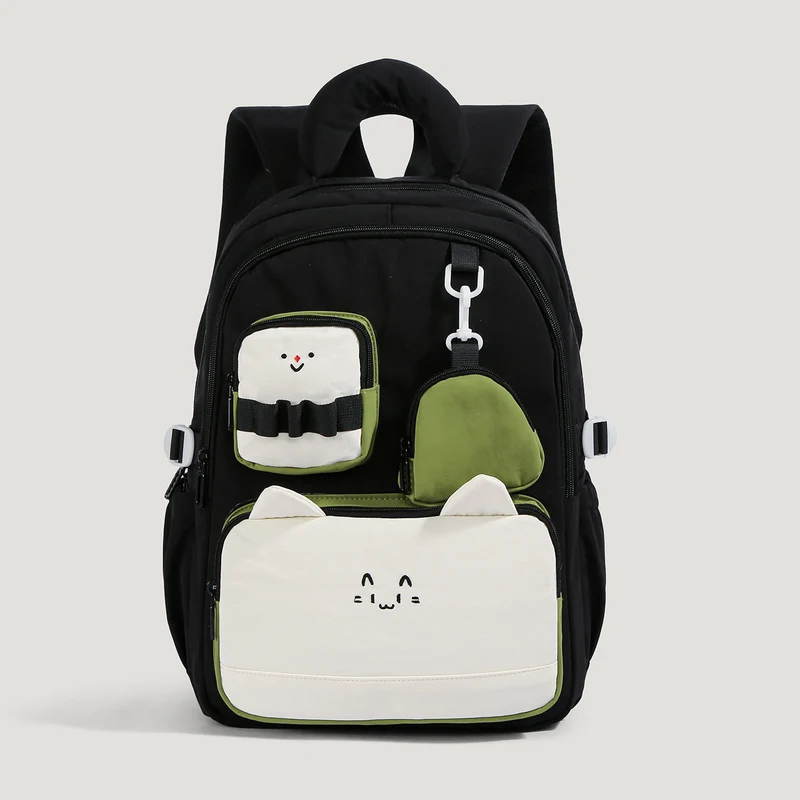 Niedlicher Schulrucksack für Kinder mit Tiermotiv und mehreren Fächern