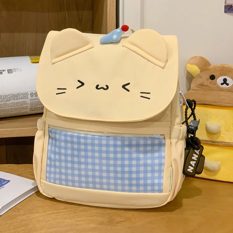 Charmanter Mini-Schulrucksack für Kinder mit Katzengesicht