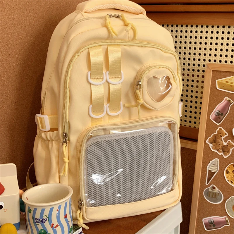 Multifunktionaler Schulrucksack mit transparentem Panel