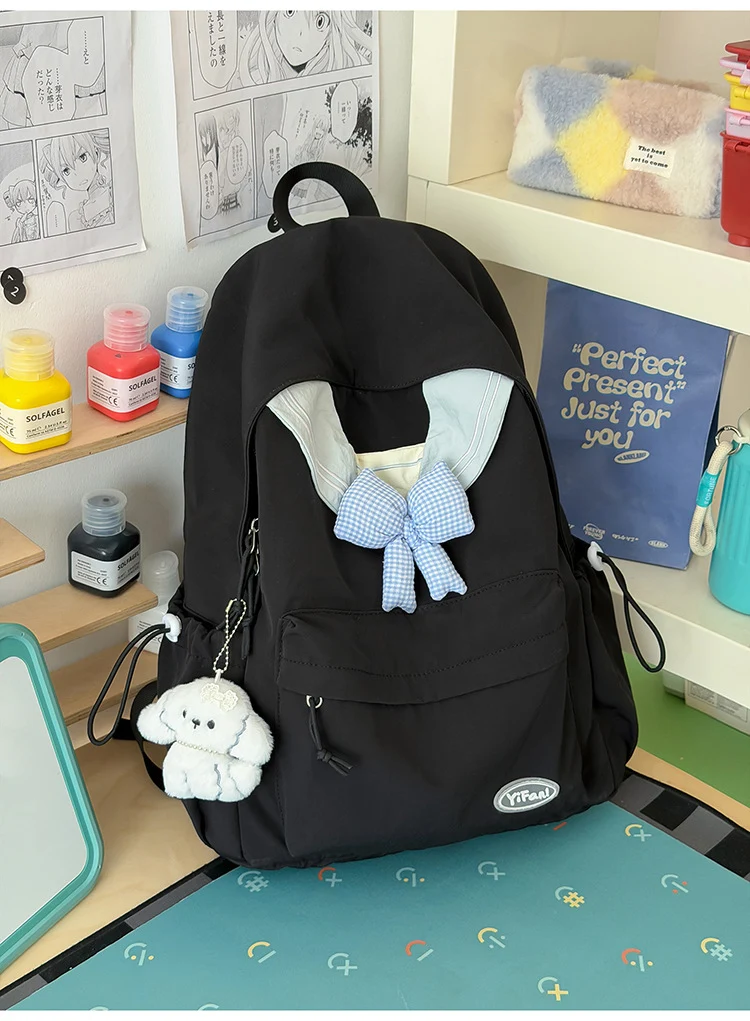 Lässiger Schulrucksack mit Schleifendetail