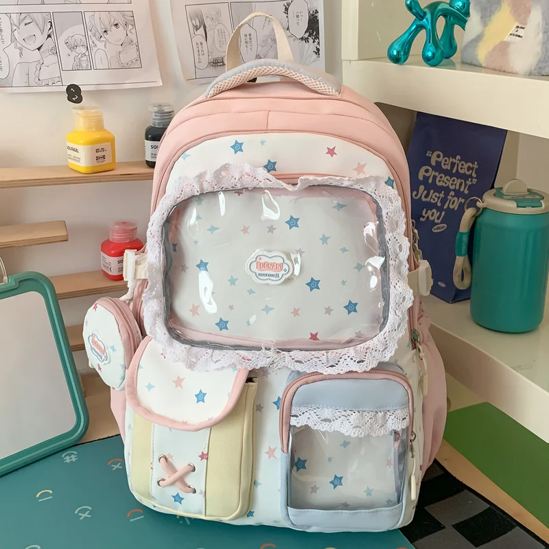 Niedlicher Schulrucksack mit Charakter-Print