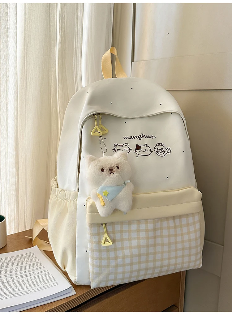 Niedlicher Schulrucksack mit Charakter-Print