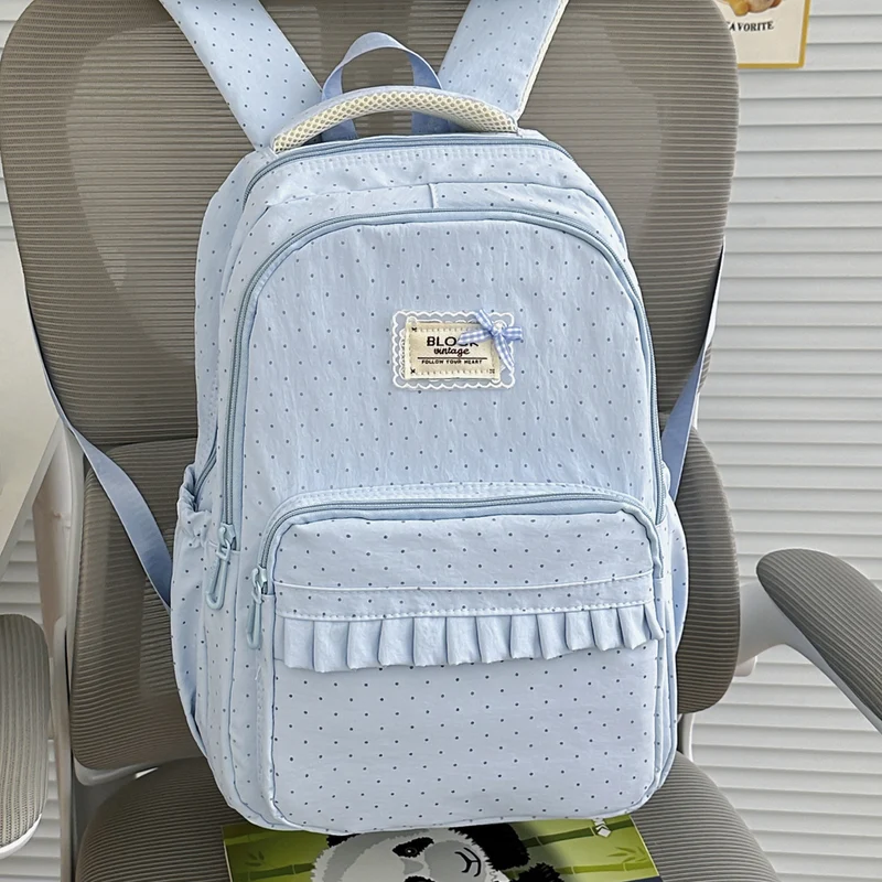 Niedlicher geraffter Schulrucksack mit Muster