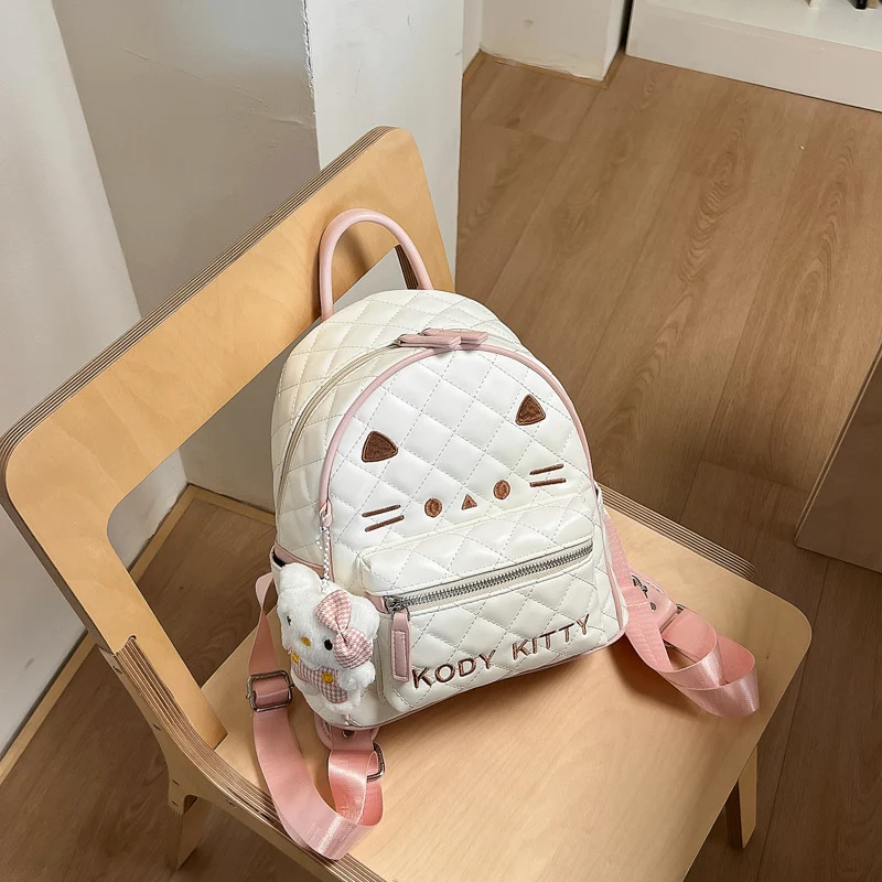 Niedlicher gesteppter Mini-Schulrucksack mit Katzenmotiv