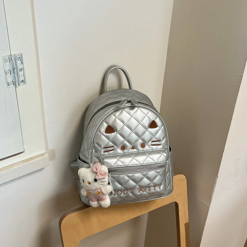 Niedlicher gesteppter Mini-Schulrucksack mit Katzenmotiv