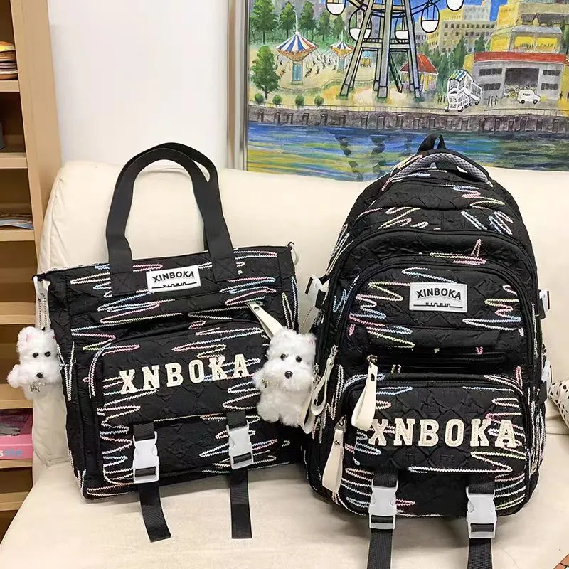 Multifunktionaler Schulrucksack mit Muster