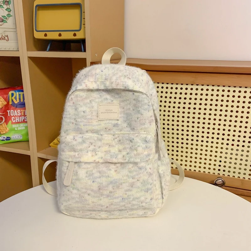 Gemütlicher Schulrucksack aus strukturierter Baumwolle