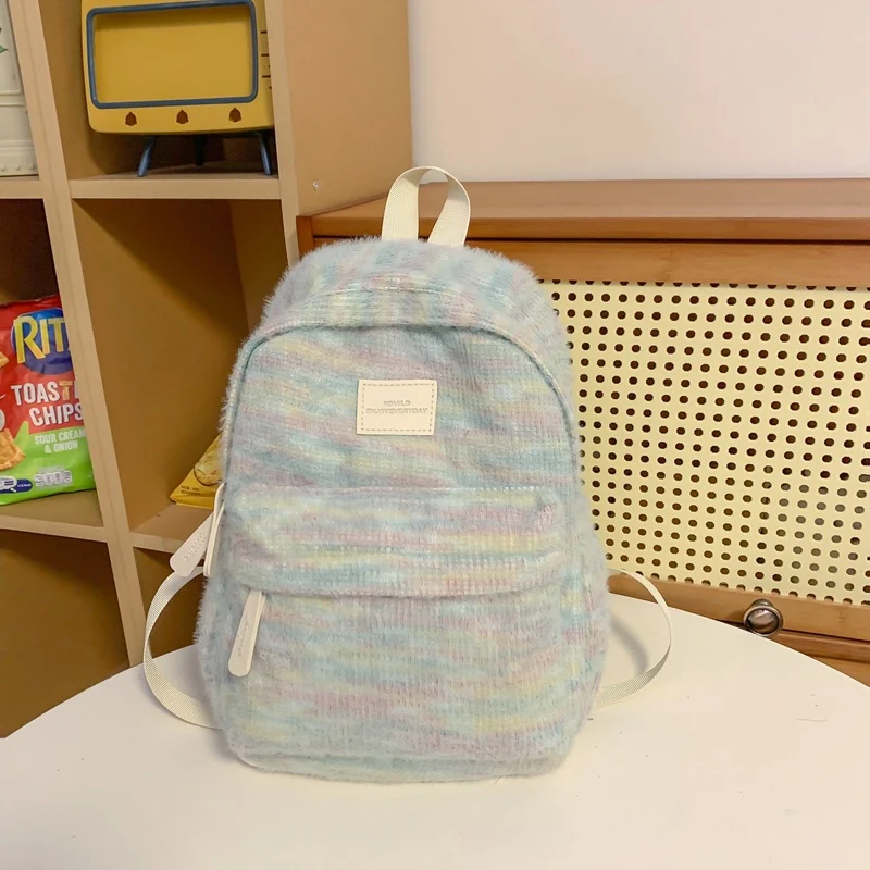Gemütlicher Schulrucksack aus strukturierter Baumwolle