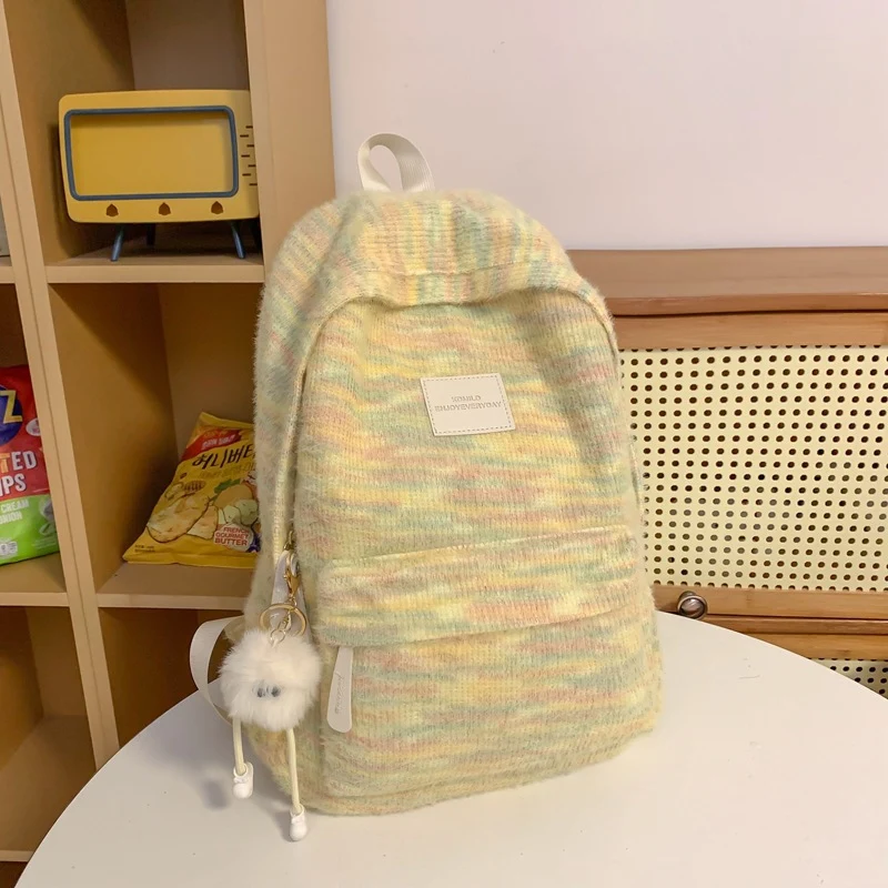 Gemütlicher Schulrucksack aus strukturierter Baumwolle