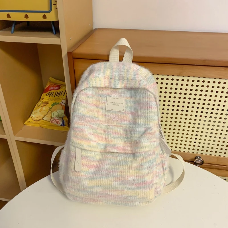 Gemütlicher Schulrucksack aus strukturierter Baumwolle
