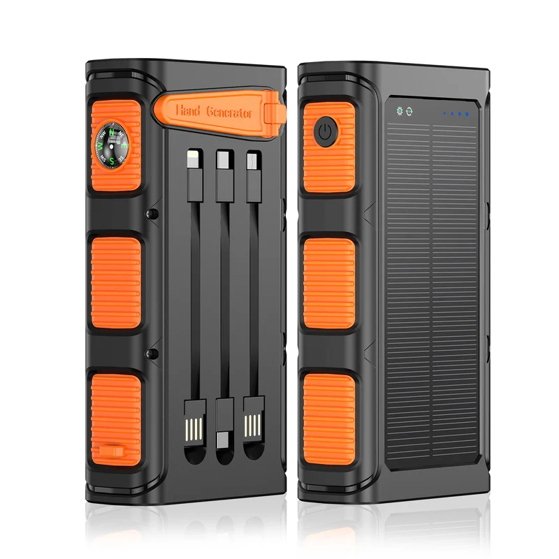 Tragbare Powerbank mit Qi-Ladefunktion und integrierter Taschenlampe Skanto