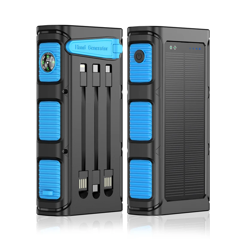 Tragbare Powerbank mit Qi-Ladefunktion und integrierter Taschenlampe Skanto
