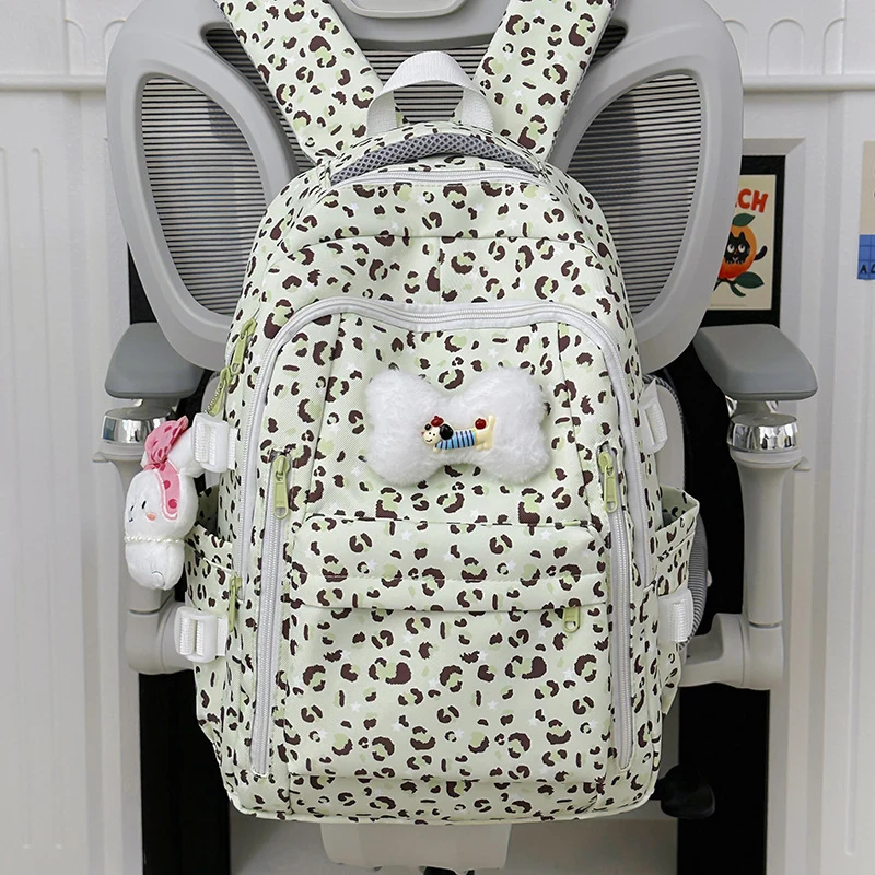 Multifunktionaler Schulrucksack mit Leopardenmuster