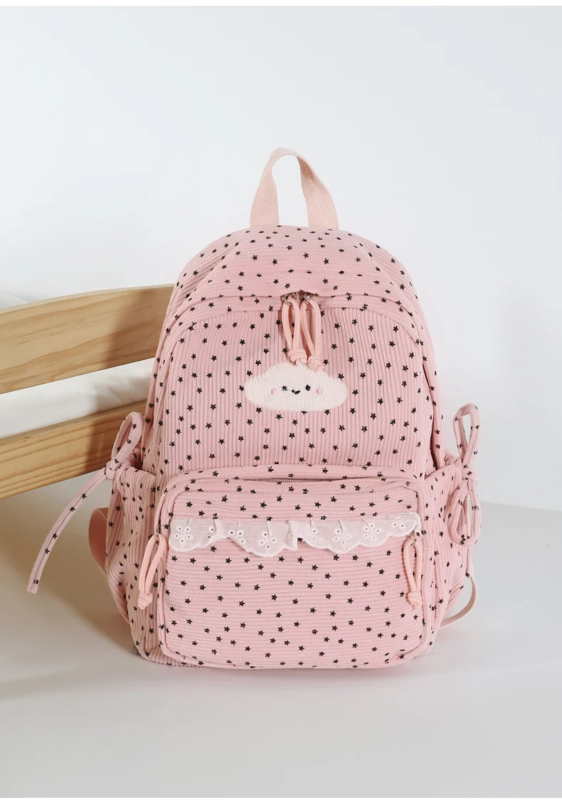 Mini-Schulrucksack mit Herz-Clip und Sternenprint