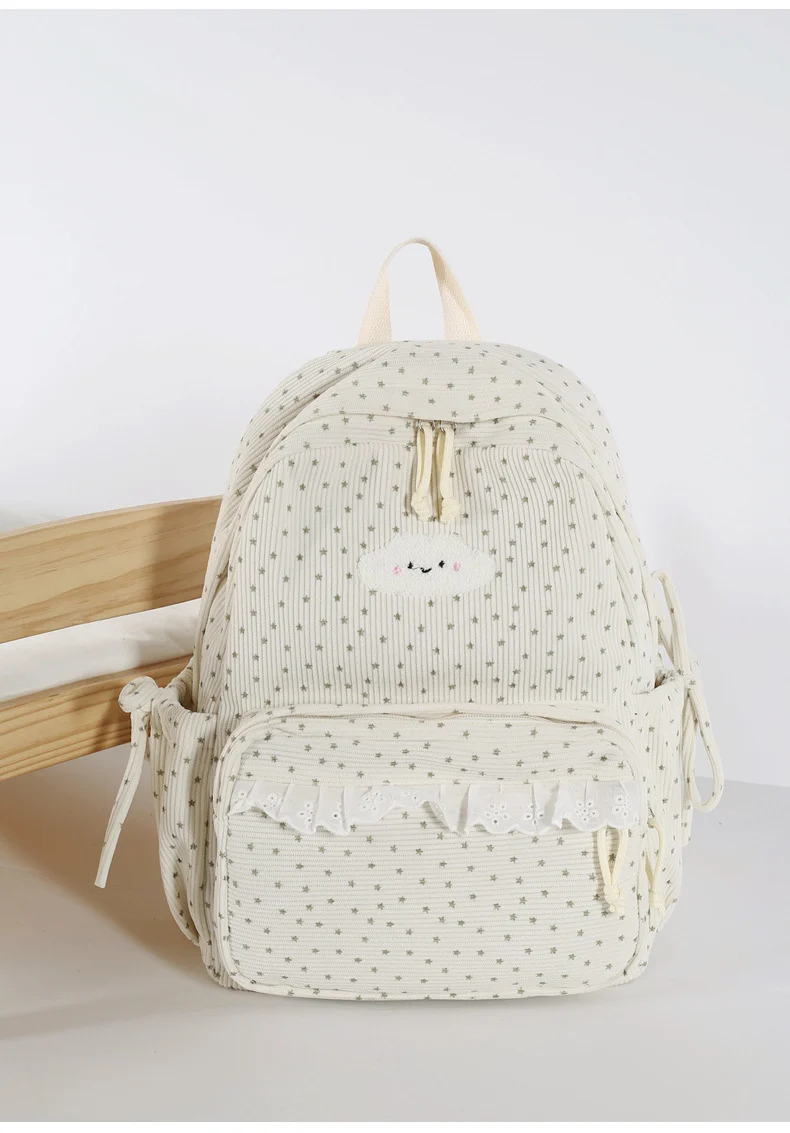 Mini-Schulrucksack mit Herz-Clip und Sternenprint