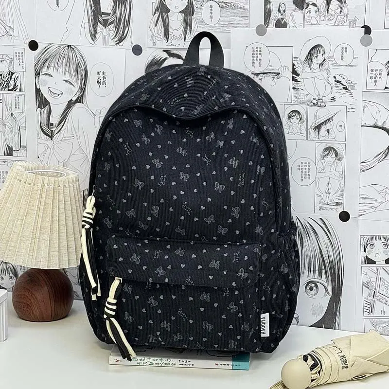 Lässiger Schulrucksack aus gemustertem Stoff