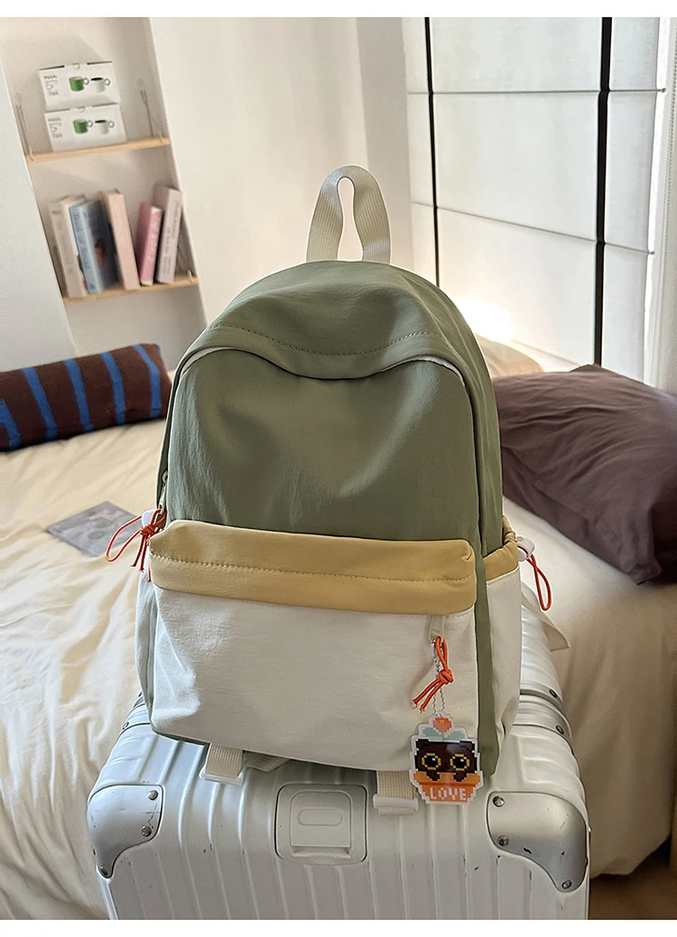 Moderner Color-Block Reise-Schulrucksack