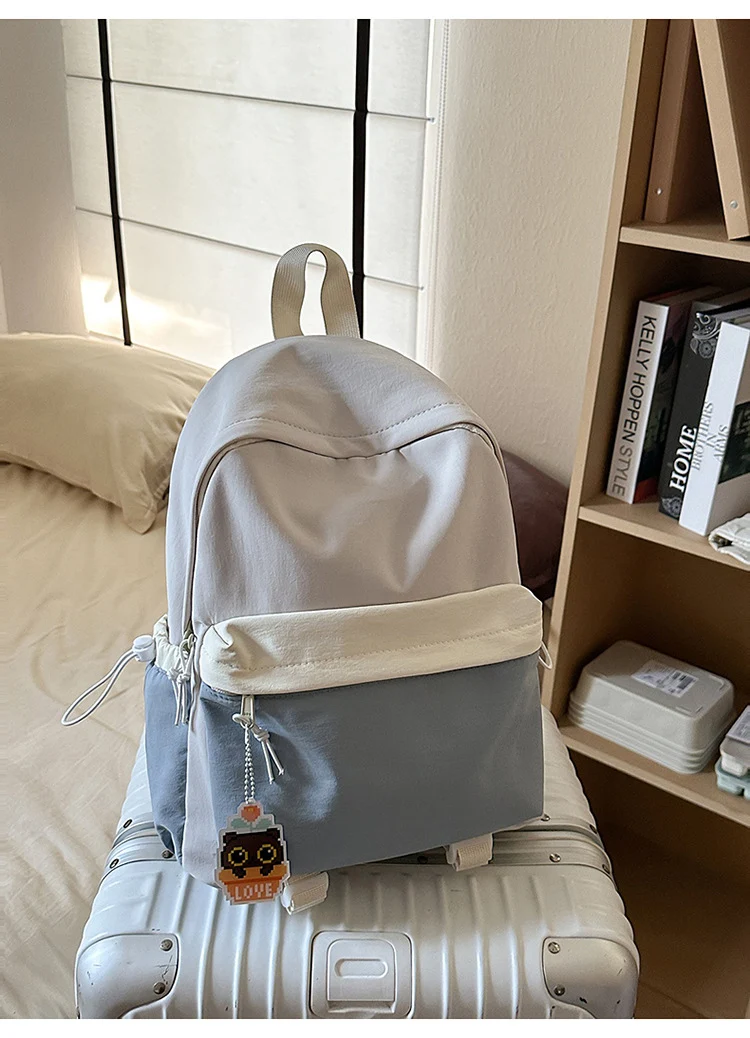 Moderner Color-Block Reise-Schulrucksack