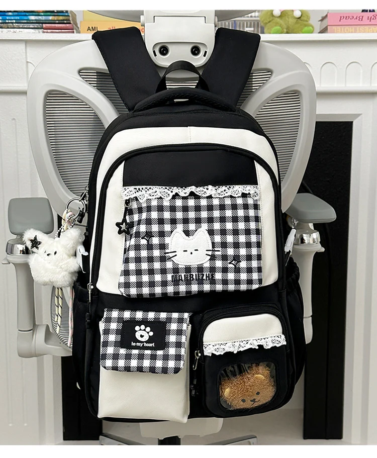 Niedlicher Charakter Design Schulrucksack mit mehreren Fächern