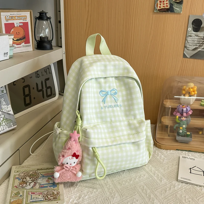 Niedlicher Mini-Schulrucksack mit Karomuster