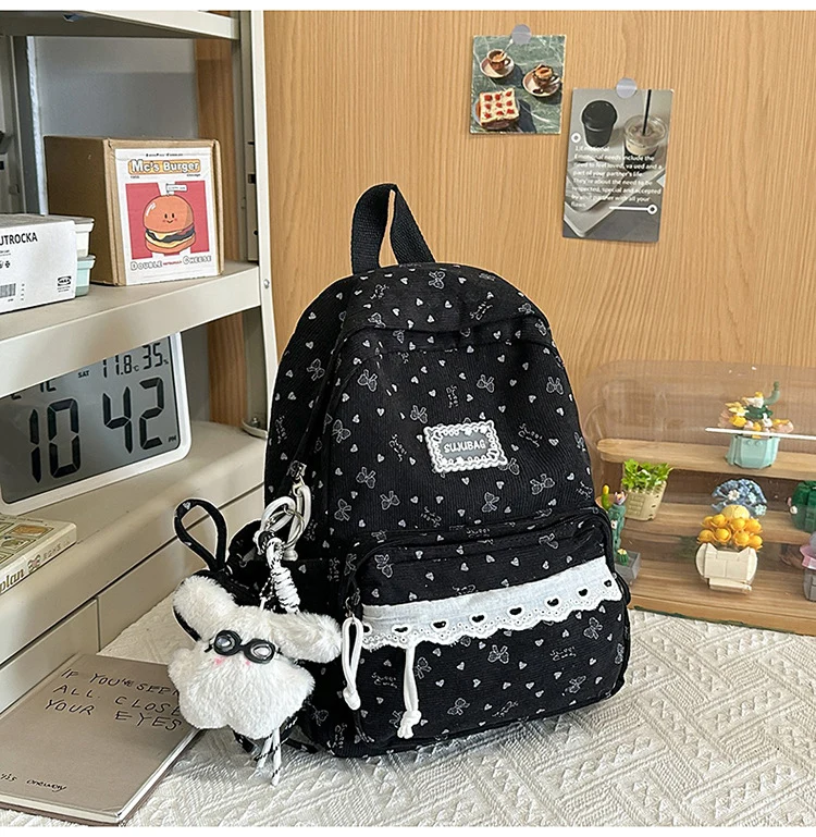 Niedlicher Mini-Schulrucksack mit Blumendruck