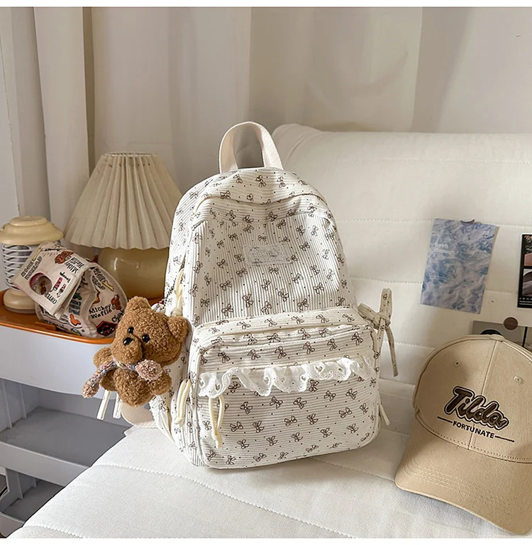 Niedlicher Mini-Schulrucksack mit Blumendruck