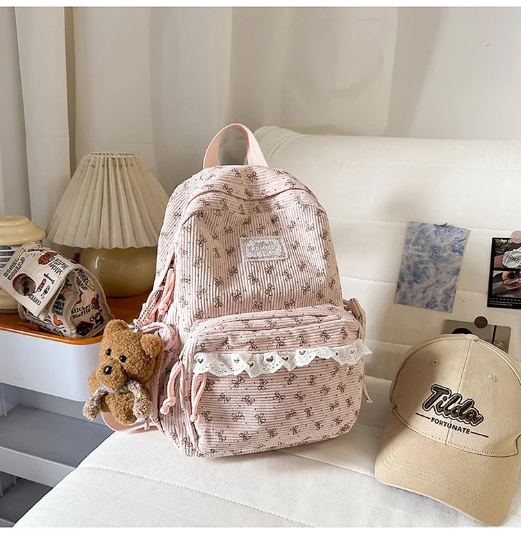 Niedlicher Mini-Schulrucksack mit Blumendruck