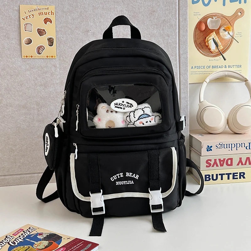 Niedlicher Schulrucksack mit Charakter und transparenter Front