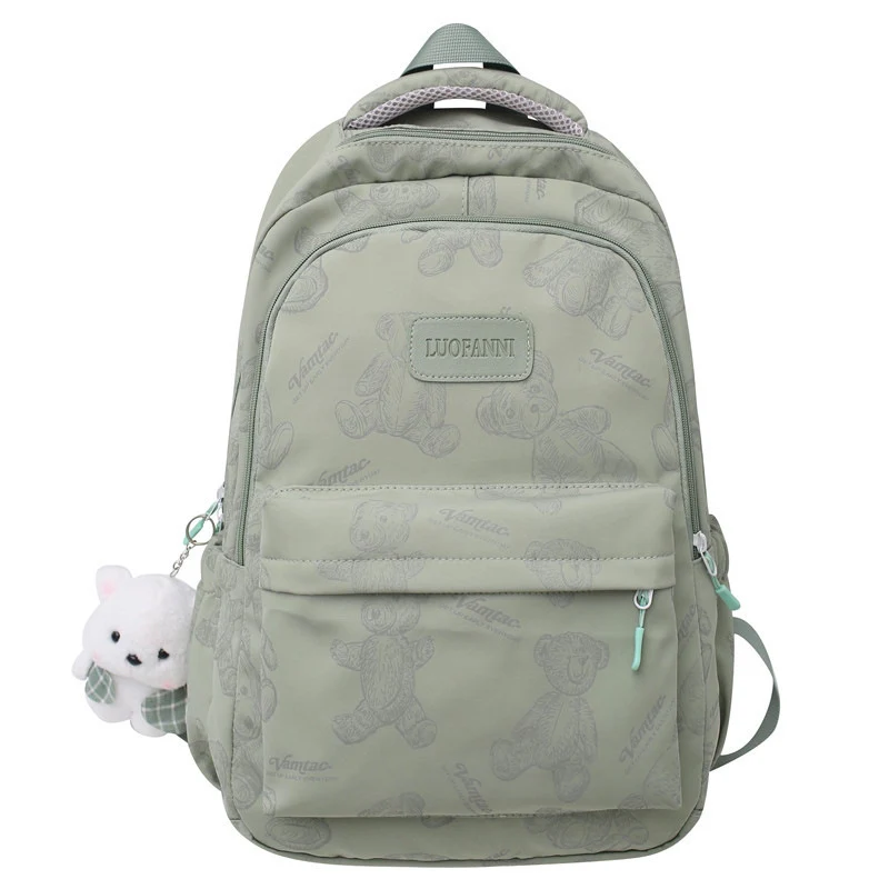 Strapazierfähiger Nylon-Rucksack mit niedlichem Bärenmuster Skanto