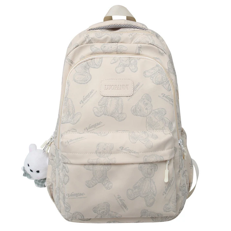 Strapazierfähiger Nylon-Rucksack mit niedlichem Bärenmuster Skanto