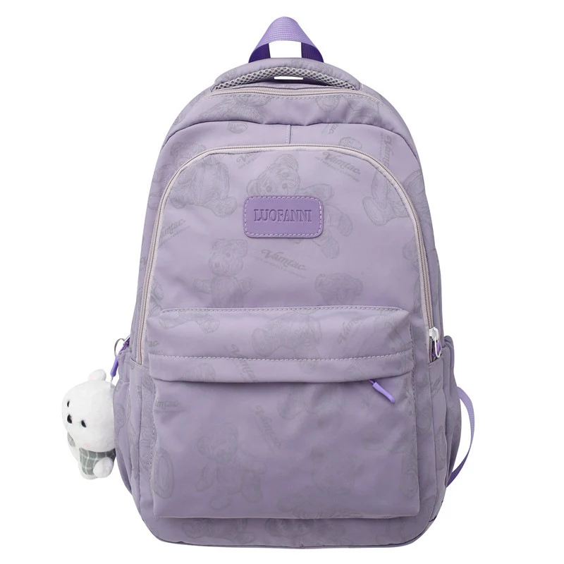 Strapazierfähiger Nylon-Rucksack mit niedlichem Bärenmuster Skanto