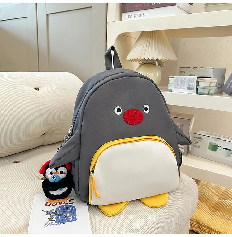 Kinder-Schulranzen mit verspieltem Pinguin-Design