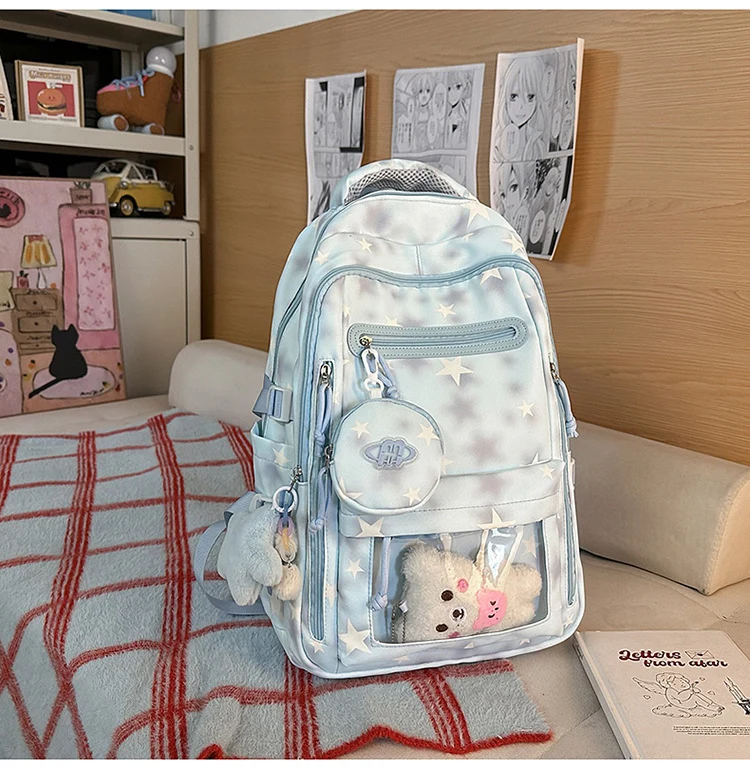 Stylischer Schulrucksack mit Sternenmuster