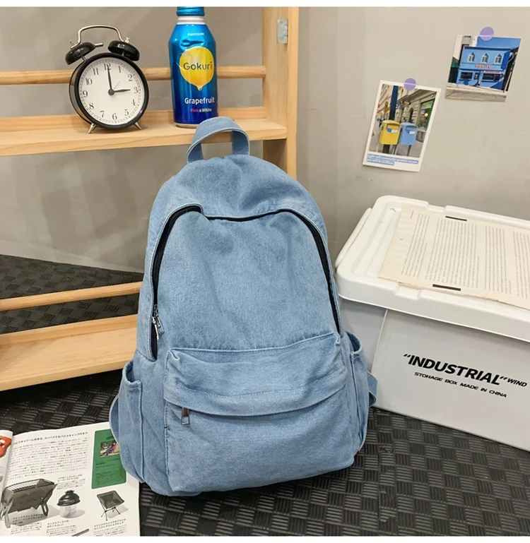 Lässiger Schulrucksack im Denim-Stil