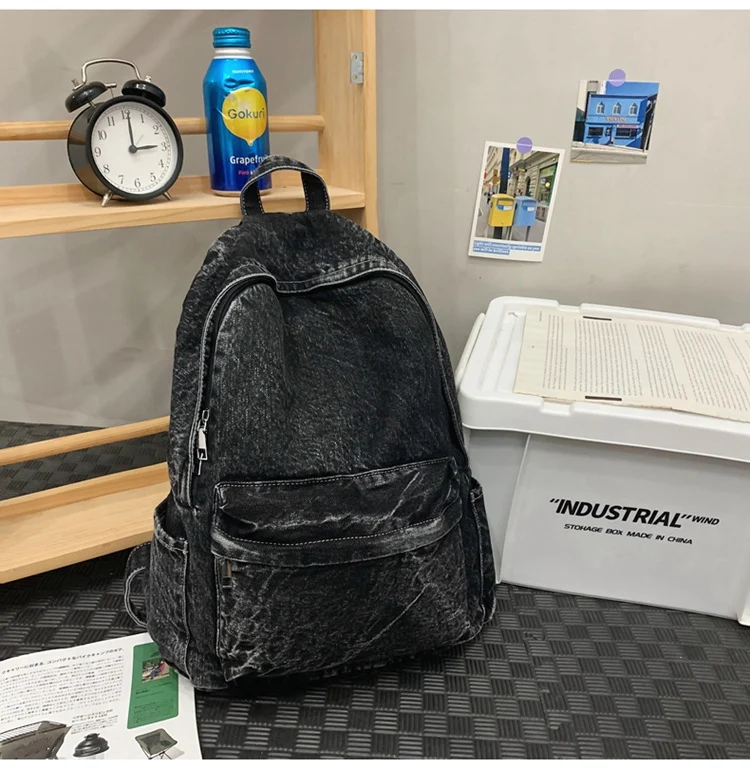 Lässiger Schulrucksack im Denim-Stil