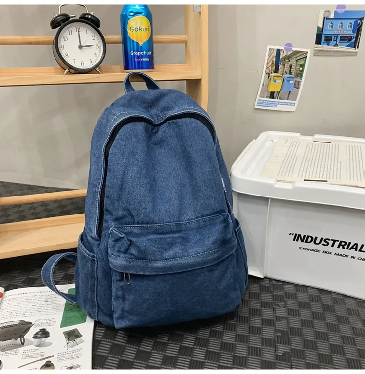 Lässiger Schulrucksack im Denim-Stil