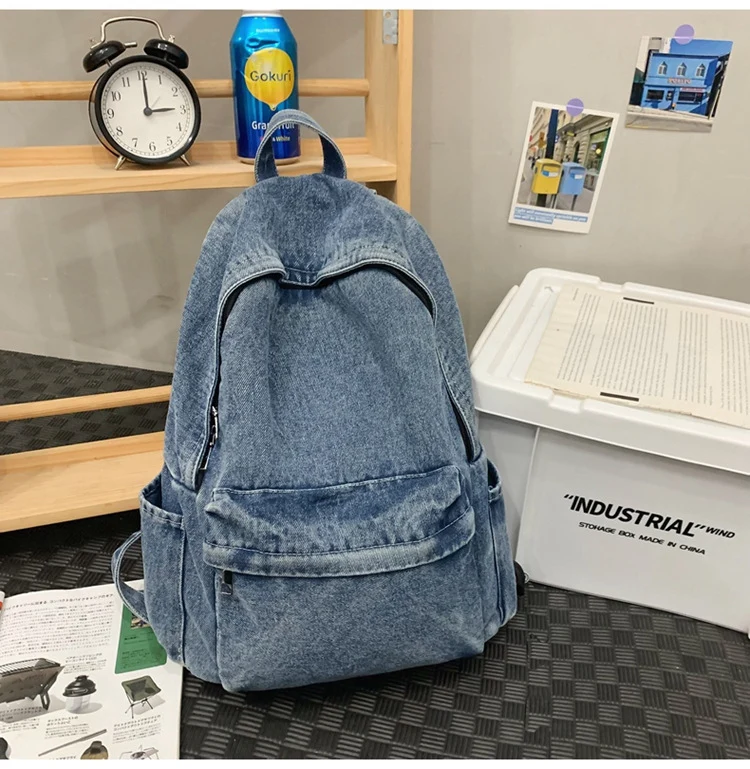 Lässiger Schulrucksack im Denim-Stil