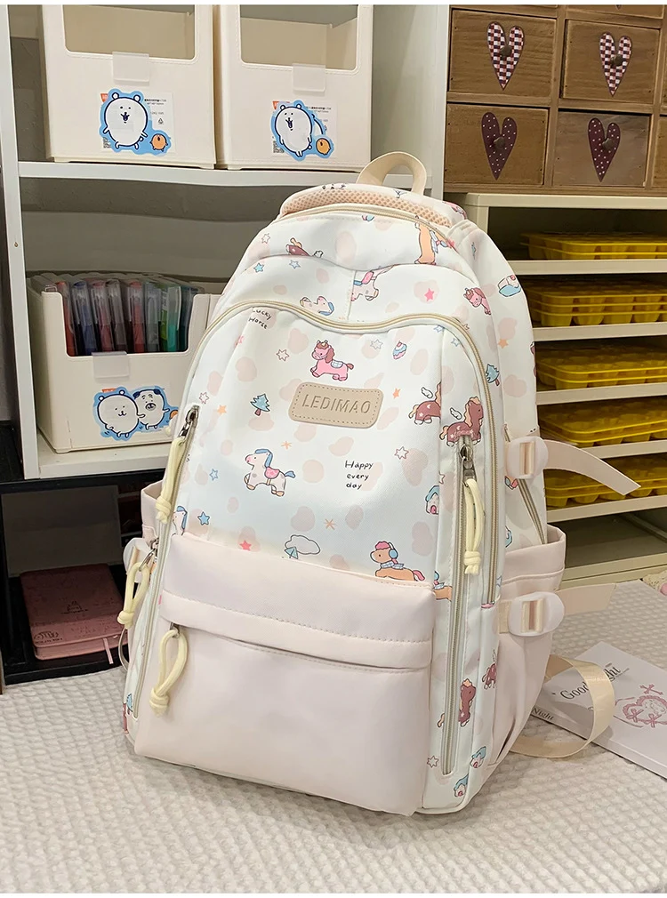 Lustiger Schulrucksack für Kinder mit Charakter-Motiv