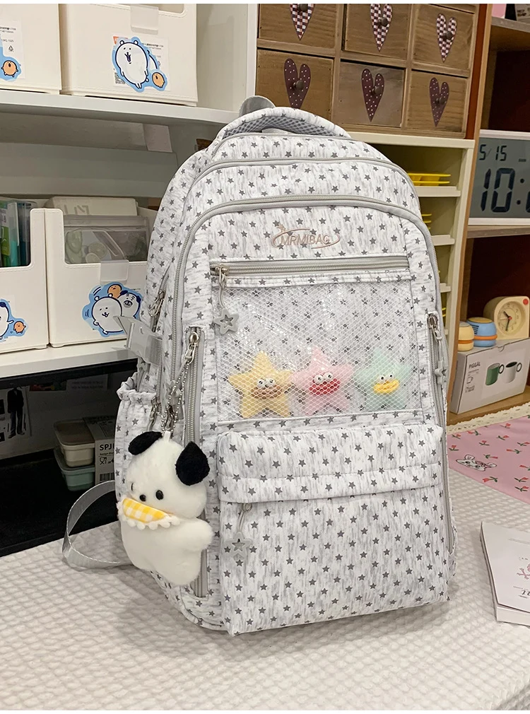 Multifunktionaler Schulrucksack mit Sternenprint