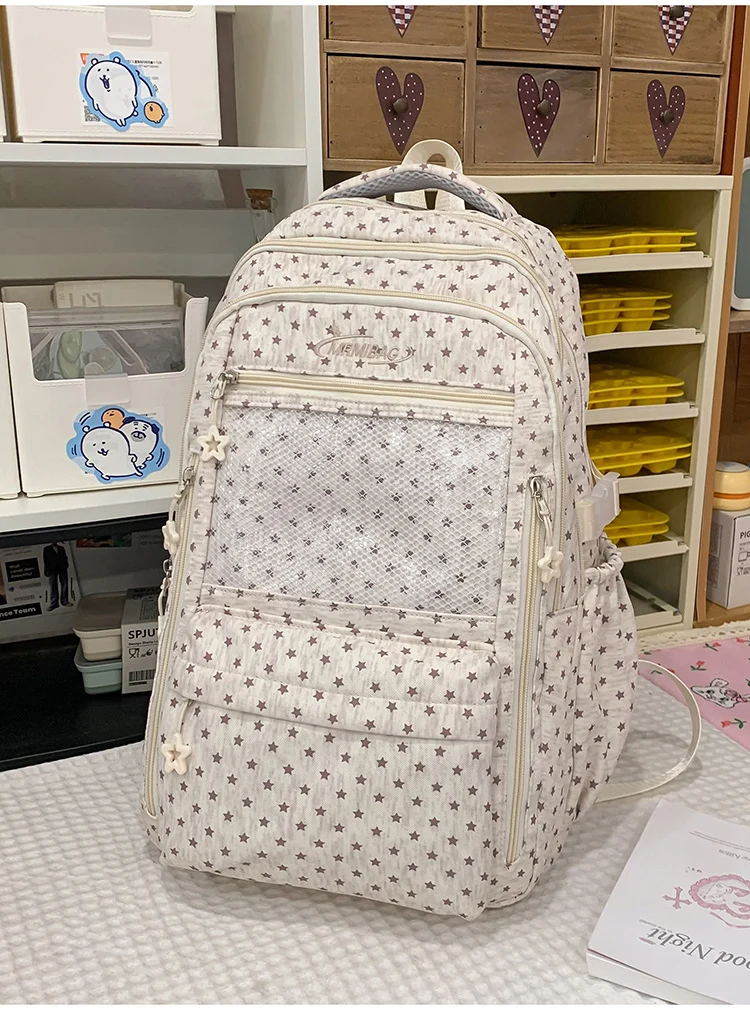 Multifunktionaler Schulrucksack mit Sternenprint