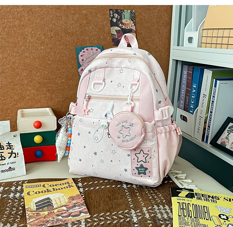 Schulrucksack mit Sternenmuster