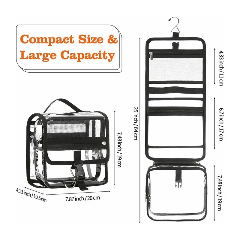 Kosmetik-Organizer mit transparentem Design und praktischem Haken Skanto