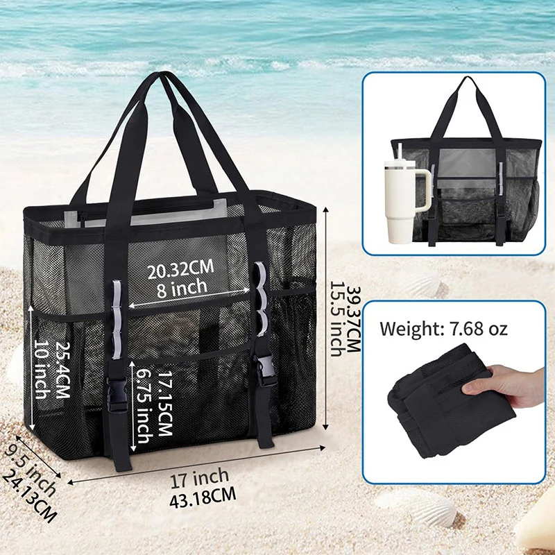 Multifunktionale Strandtasche mit Mesh-Design Skanto