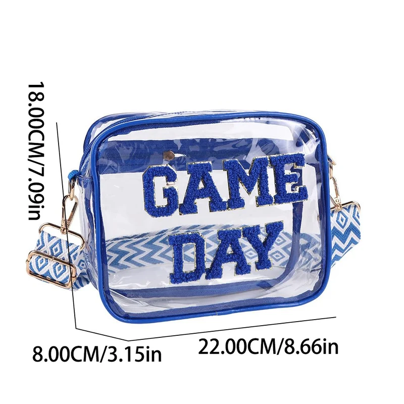Transparente Umhängetasche mit modernem Game Day Print Skanto