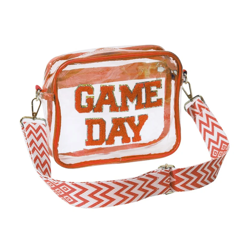 Transparente Umhängetasche mit modernem Game Day Print Skanto
