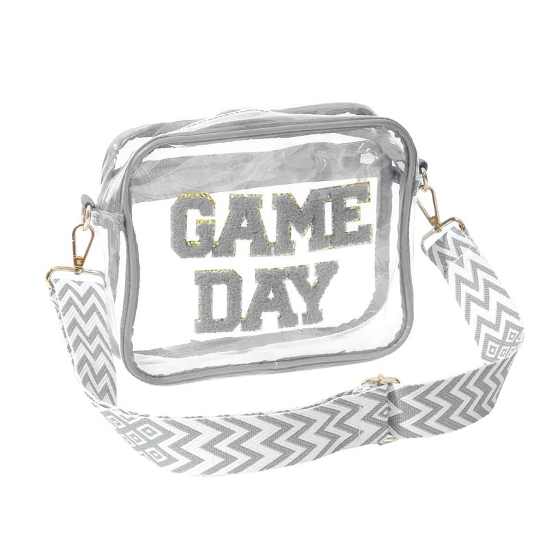 Transparente Umhängetasche mit modernem Game Day Print Skanto
