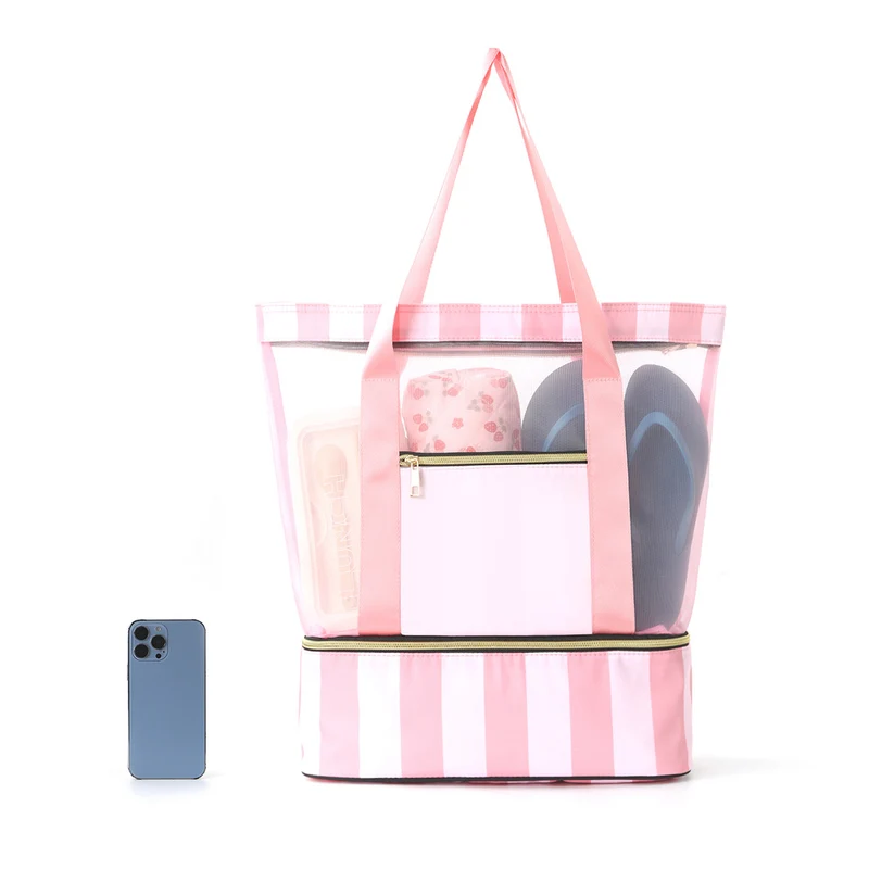 Strandtasche mit transparentem Design und viel Stauraum Skanto